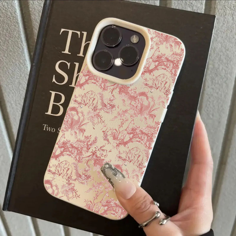 Vintage Floral Pattern Soft Case - 아이폰 18, 17, 16, 15, 14,