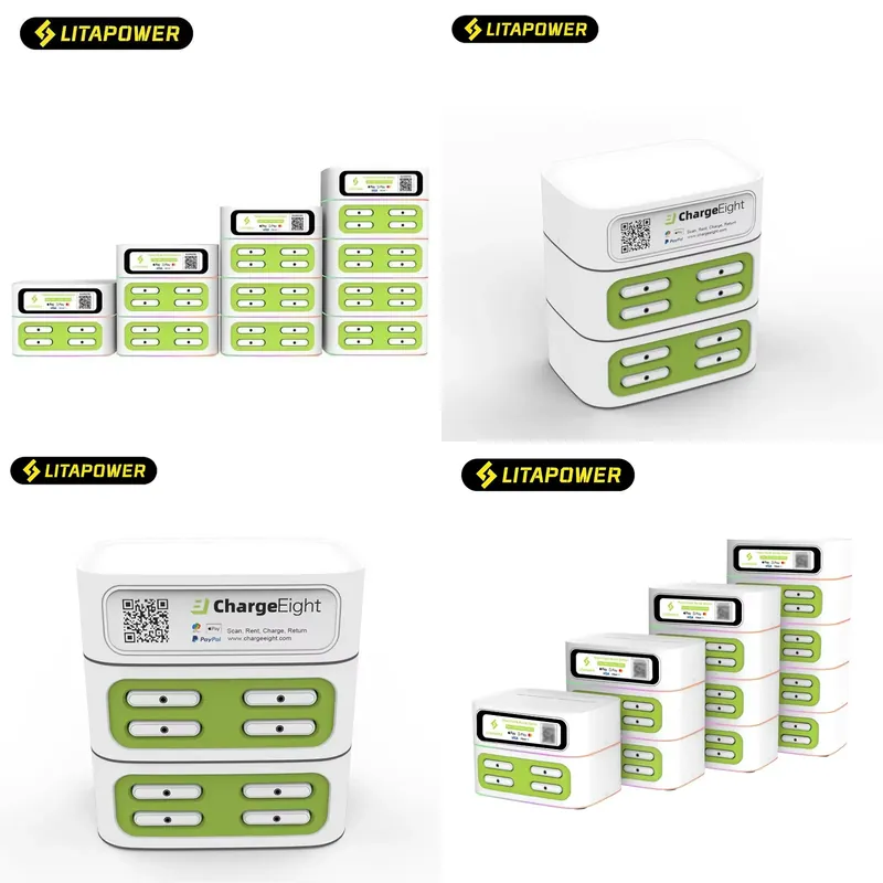 QR 코드 스캐너가 있는 8슬롯 보조배터리 대여소 -  - Power Banks 리뷰 및 가격