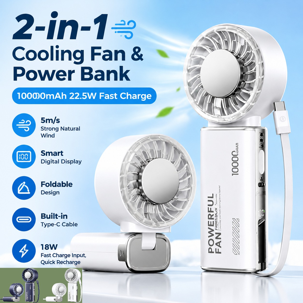 REMAX 휴대용 선풍기 겸용 보조 배터리, 10000 - Power Banks 리뷰 및 가격